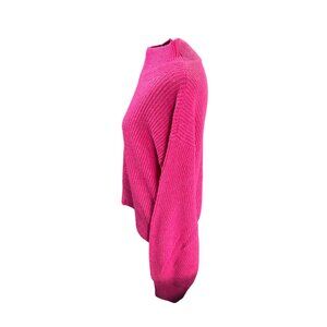 Scoop Womens Pink Ribbed Knit Turtleneck Sweater XL 16-18 98% Recycled Polyester